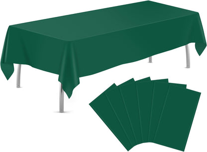 tujol Royal Blue 6 Pack Plastic Table Cloth 54" x 108", Disposable Tablecloths Rectangle Table Cover, Plastic Tablecloths for Parties