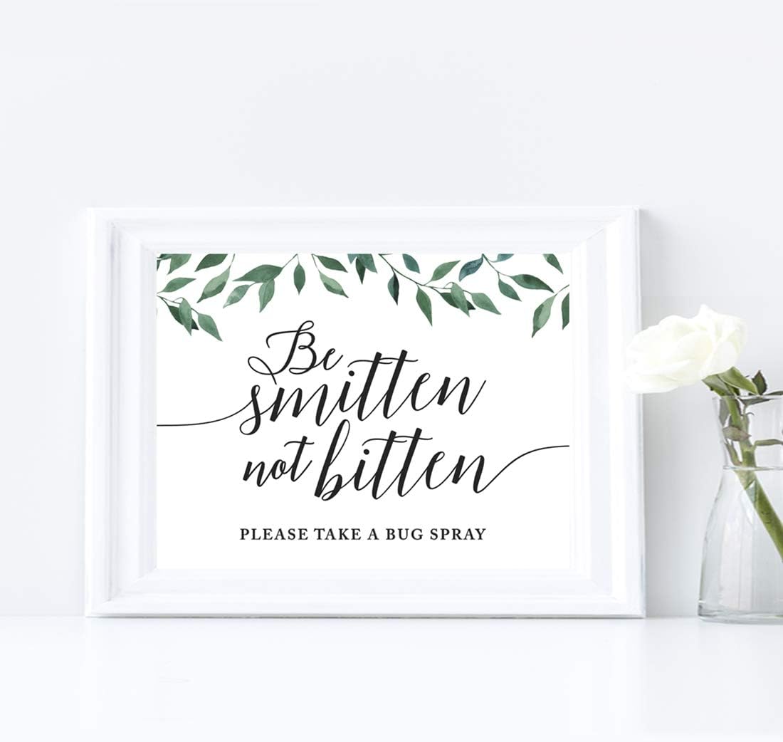 Andaz Press Wedding Party Signs, Natural Greenery Green Leaves, 8.5x11-inch, Bridal Shower Scavenger Hunt, 1-Pack - Colors B