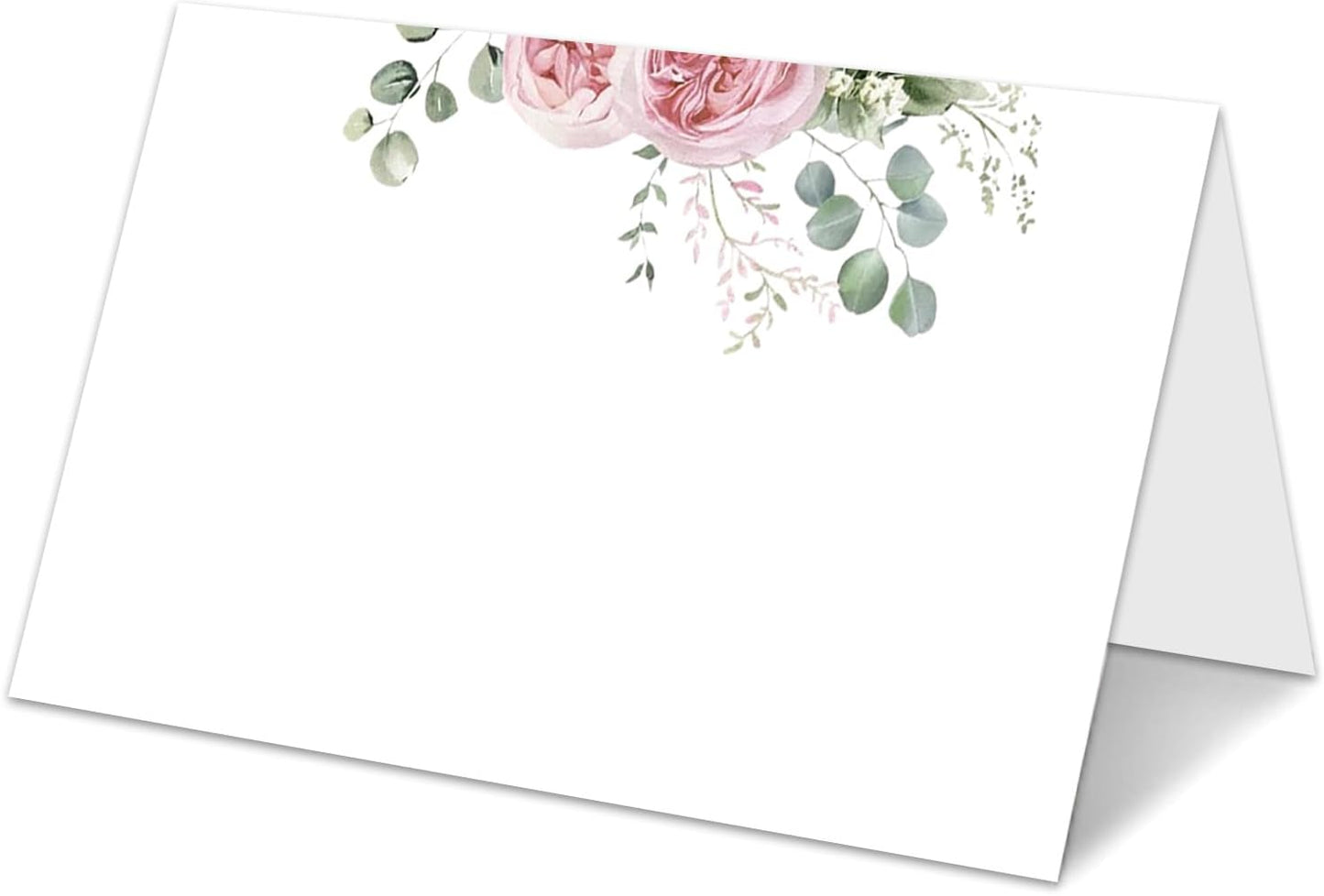 Blue Floral Place Cards for Table Setting, Birthday Baby Shower Folded Tent Cards Wedding Seating Cards for Bridal Shower, Anniversary, Engagement Food Name Card for Party Decoration, 25pcs /A10