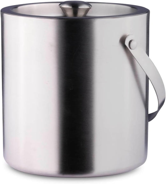 PrimeSaver Ice Bucket with Lid - Insulated Ice Bucket for Parties, Cocktail Bar, Tiki Bar - Double Wall Stainless Steel - 3 Quart