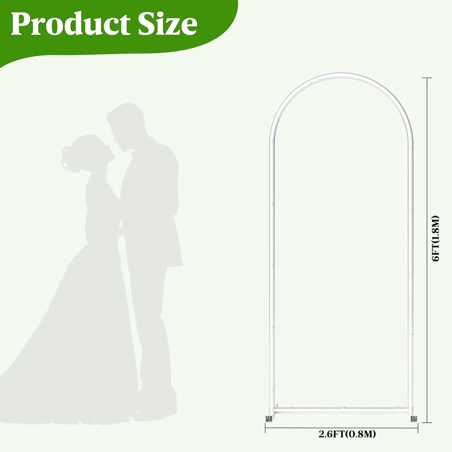 Metal Arch Backdrop Stand Wedding Arch frame Set of 2 (7.2FT,6FT) Gold Balloon Backdrop Arch Stand for Wedding Ceremony Birthday Party Baby Shower Graduation Ceremony Decoration