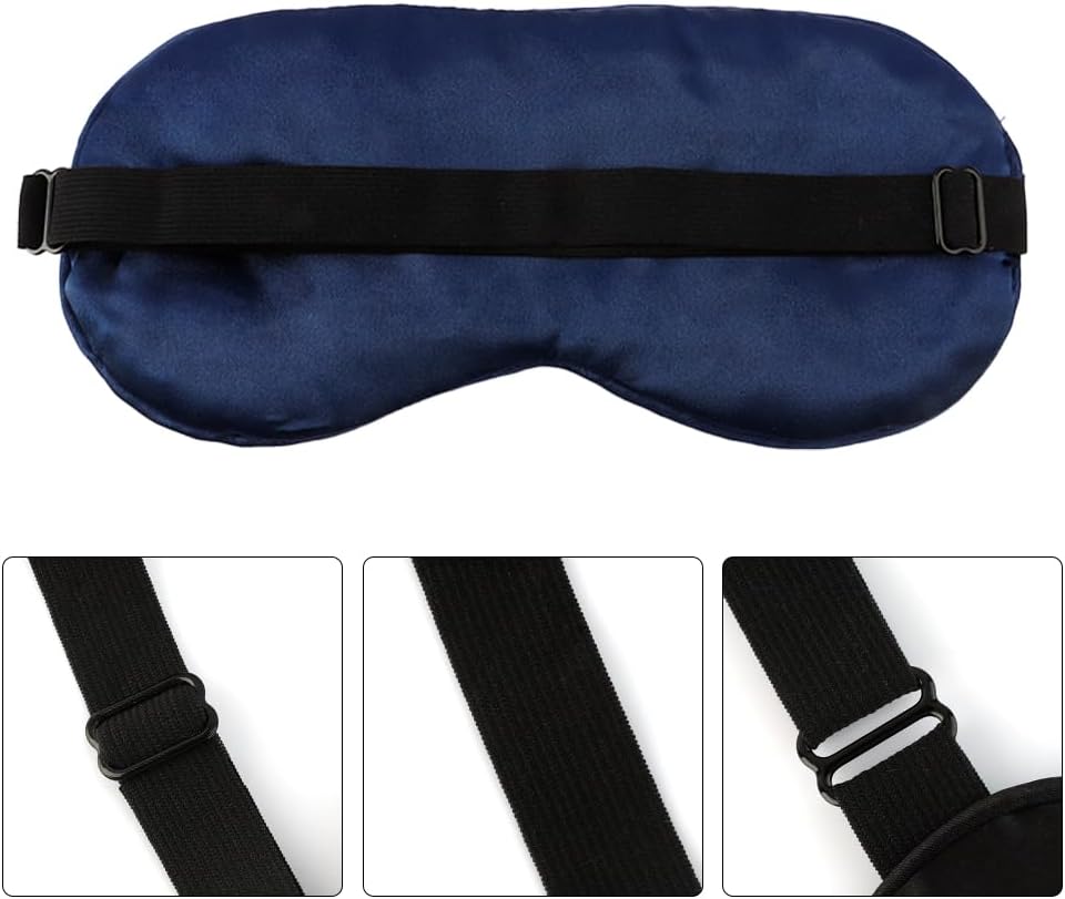 2 PCS Black Satin Sleep Masks, Adjustable Silk Eye Mask for Sleeping, Blind Folds Soft Breathable Blindfold for Adults Couples Play Party Games Airplane Travel Essentials Eye Covers Patches Night Mask