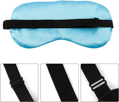 2 PCS Black Satin Sleep Masks, Adjustable Silk Eye Mask for Sleeping, Blind Folds Soft Breathable Blindfold for Adults Couples Play Party Games Airplane Travel Essentials Eye Covers Patches Night Mask