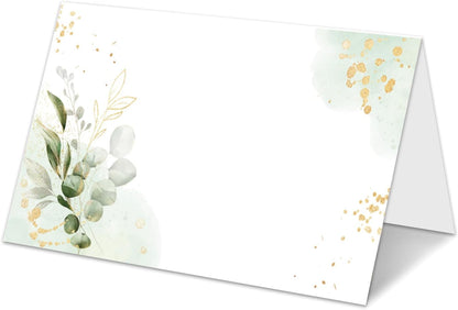 Blue Floral Place Cards for Table Setting, Birthday Baby Shower Folded Tent Cards Wedding Seating Cards for Bridal Shower, Anniversary, Engagement Food Name Card for Party Decoration, 25pcs /A10
