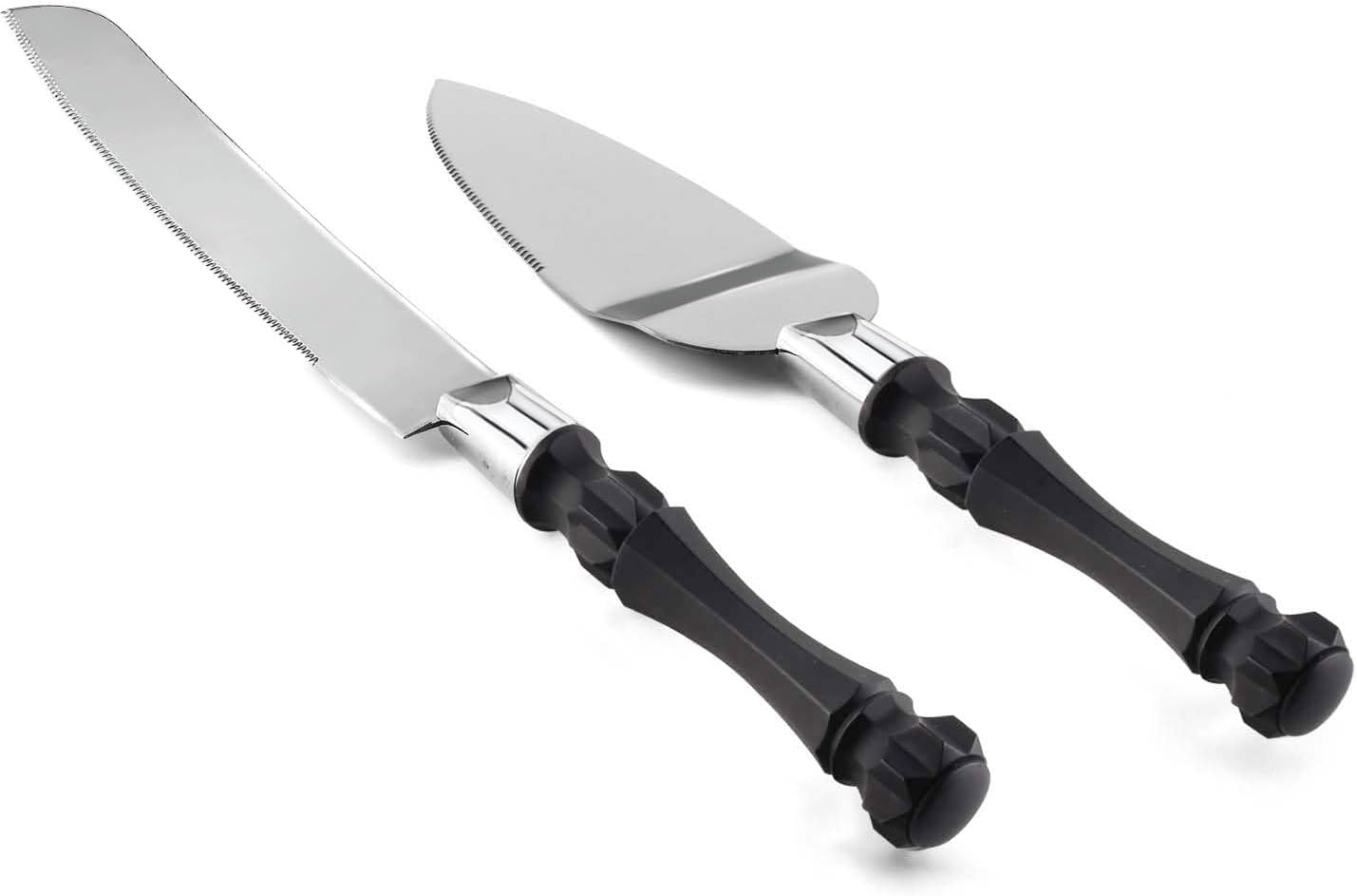 Homi styles Wedding Cake knife and Server Set | Elegant Rose Gold Color Premium 420 Stainless Steel plated Blades | Cake & Pie Serving Set for Wedding Cake, Birthdays, Anniversaries, Parties