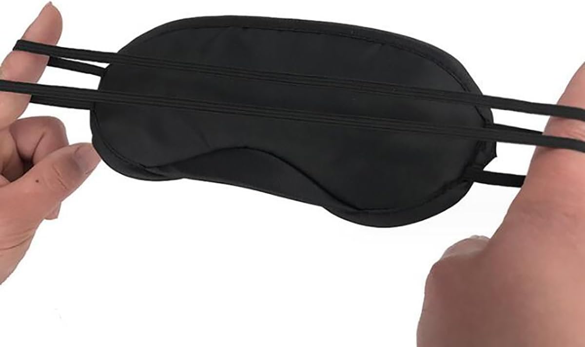 10 PCS Blindfold Eye Cover Sleep Mask Eye Masks Shade Cover for Team Building Games Party Night Blindfold with Adjustable Strap(Black)