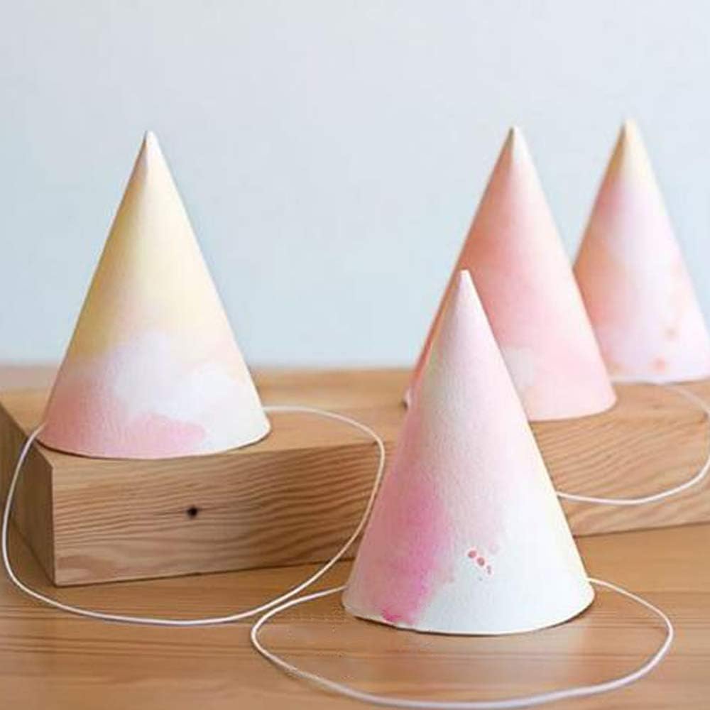 WEOXPR White Paper Party Hats for Birthday,Decorative Bulk Cone Hat for Adults Art DIY, Halloween Supplies（10/20/40/60）
