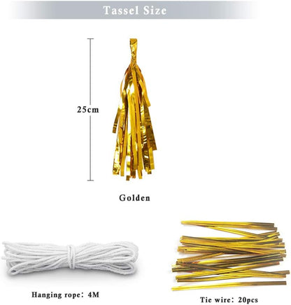 9.8in Blue Tissue Paper Tassel DIY Hanging paper decorations Party Garland Decor for Party Decorations Wedding,Festival,Baby Shower Decoration 20PCS25cm