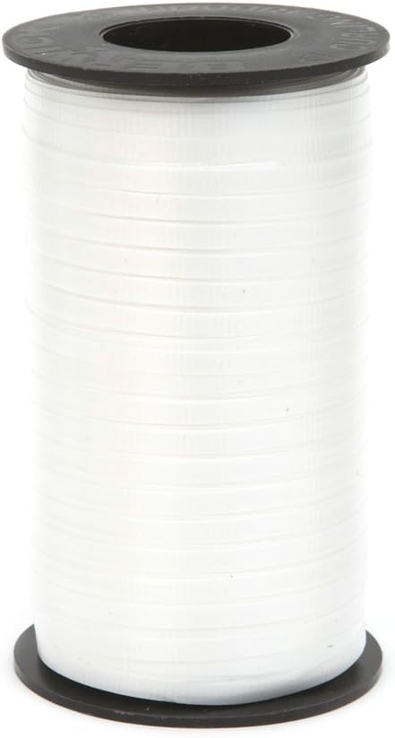 Berwick 1 01 3/16" Wide Splendorette Crimped Curling Ribbon for Gift Wrapping and Hair Bows, 500-Yard Spool, White