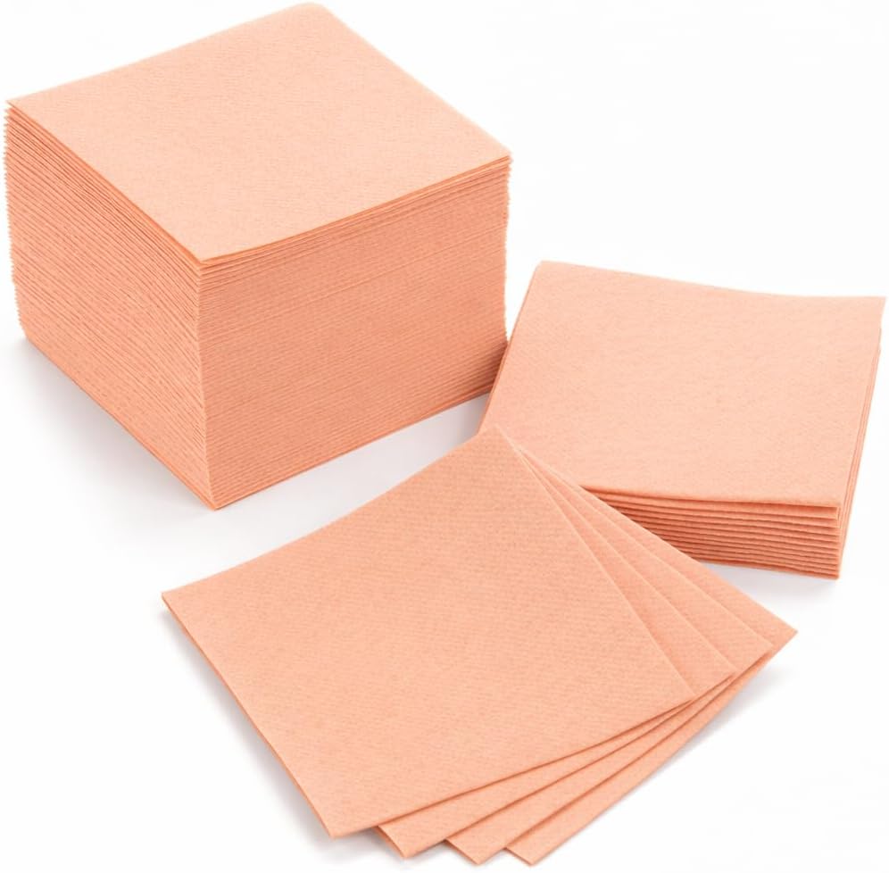AH AMERICAN HOMESTEAD Cocktail Napkins-Disposable Beverage/Bar Napkins-White Linen-Like Square Napkins-Eco-Friendly & Compostable-Everyday Use, Party or Wedding 4.75inch x 4.75inch (100 Count, White)