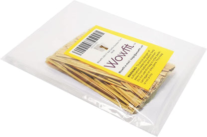 Wowfit 100 CT 6x10 Inch Clear Flat Cellophane Treat Bags with 6” Gold Twist Ties, Cello Packaging for Gift Wrapping, Decorations, and Food Storage