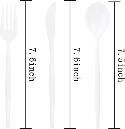 Supernal 180pcs Black Plastic Silverware Set - Heavy Duty Disposable Utensils (60 Forks, 60 Knives, 60 Spoons) - Elegant Black Cutlery for Parties, Weddings & BBQ