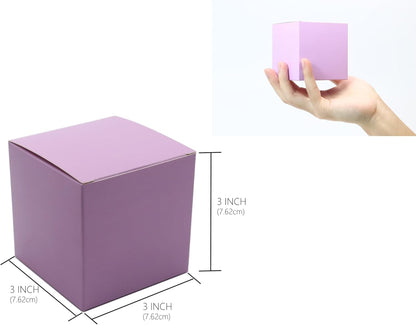 Oletx 24 Pcs Colorful Paper Gift Boxes, Small Candy Boxes Bulk, 3x3x3 inch Gift Box with Lids, Goodie Treat Boxes for Party Favors, Birthday Gifts, Wedding Gifts