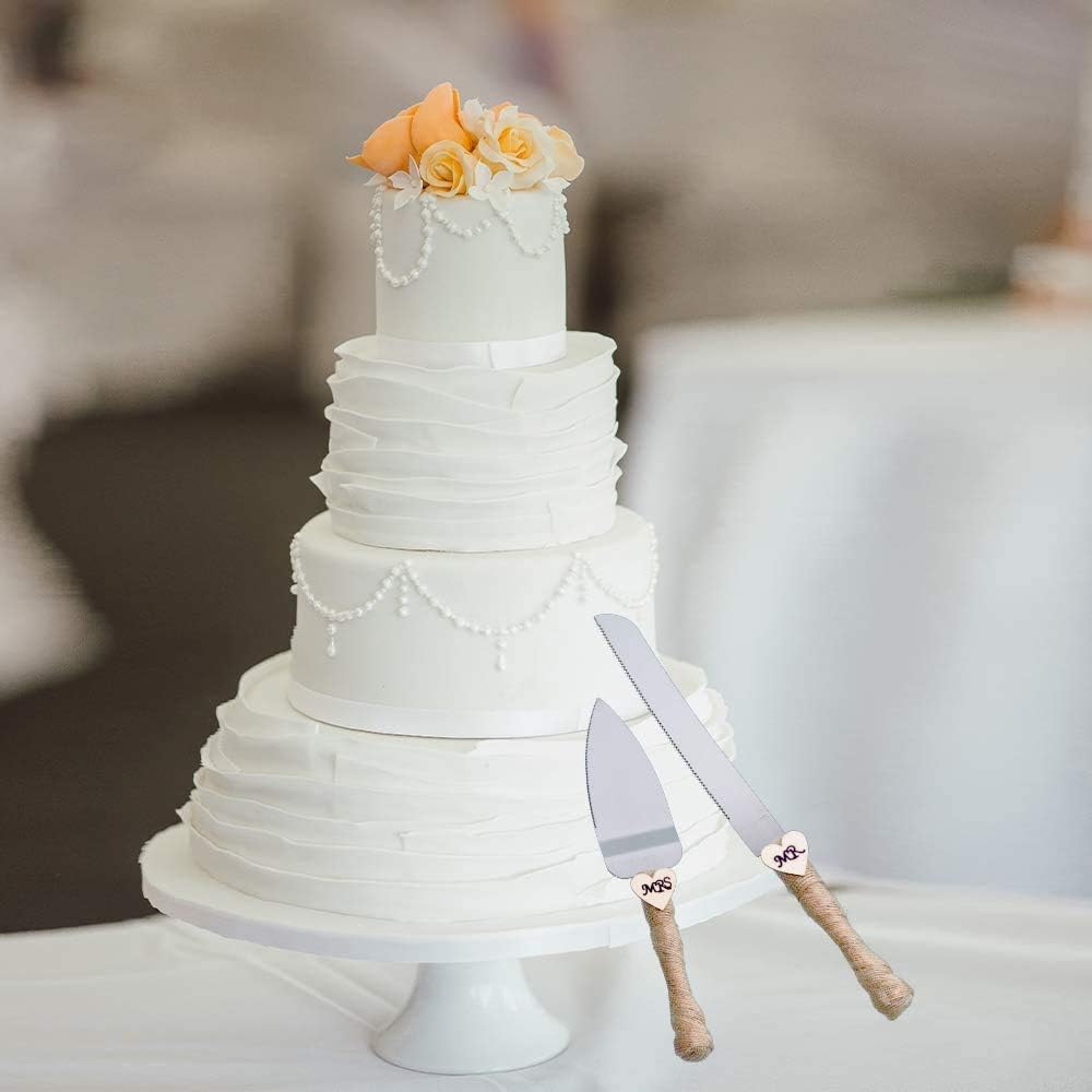 MR MRS Wedding Cake Knife and Server Set Pizza Pie Cake Knife Cutter Serveing