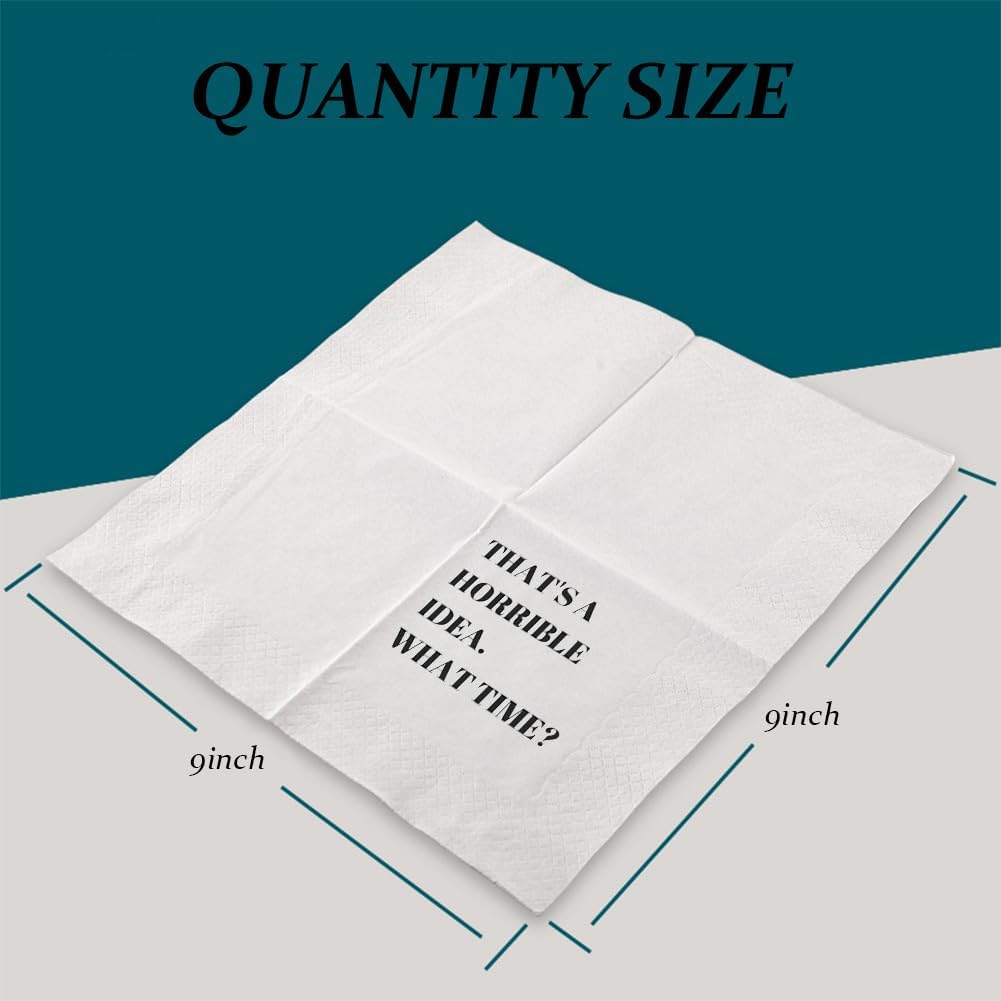 Funny Cocktail Napkins 100Pcs Funny Quotes Saying Disposable Paper Party Napkins 4.5 x 4.5 Two-ply (I Feel Sorry For People Who Don’t Know Us Napkins)