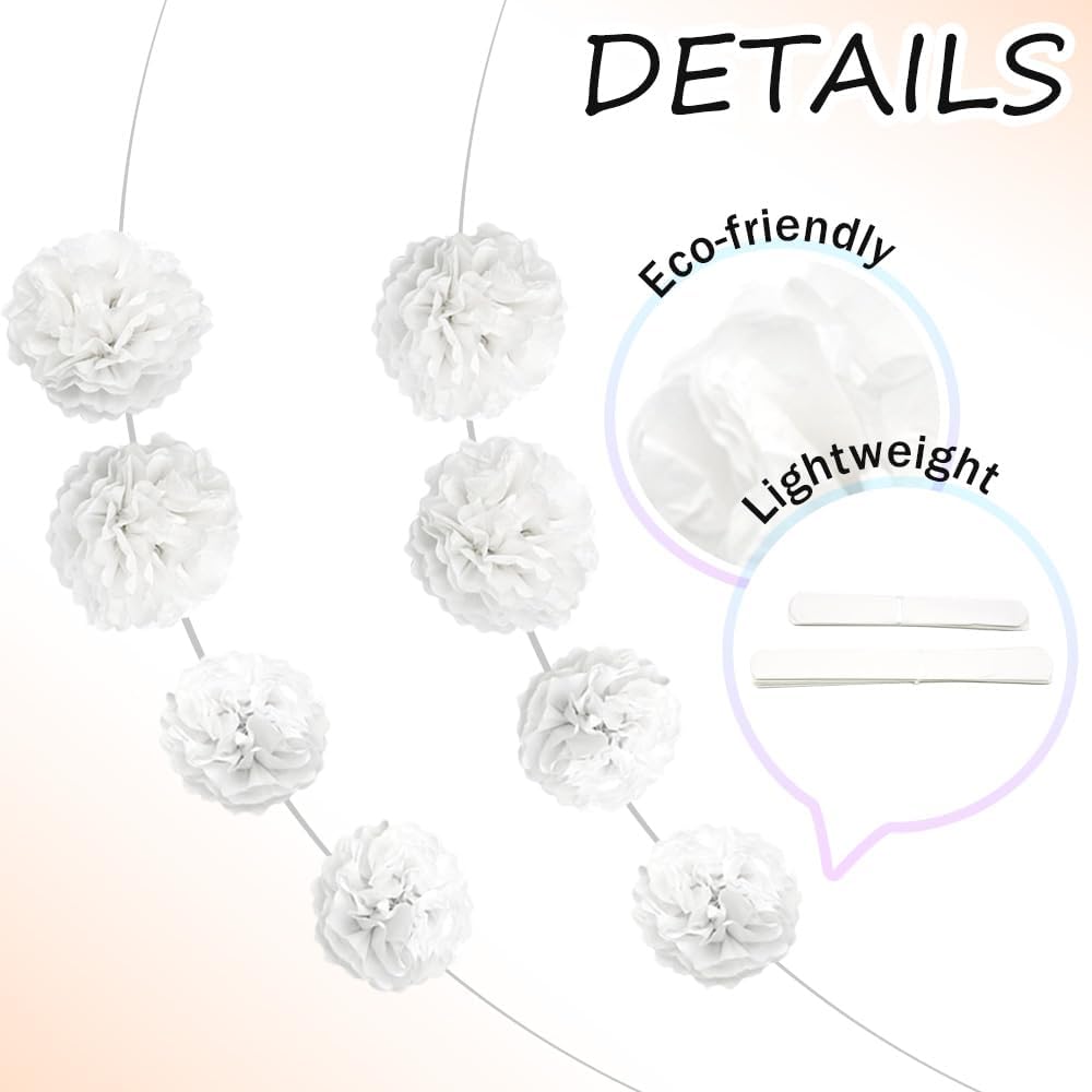 Yosawa 12 Pcs Tissue Paper Pom Poms Flowers,10''12''Paper Flower Party Decorations for Wedding Birthday Baby Shower Baby Girl Room Nursery Decoration（Sky Blue/ZH）
