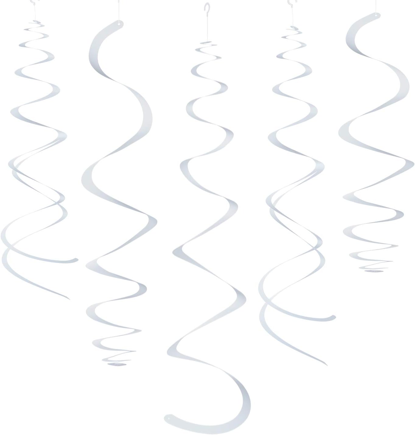 Gold Party Hanging Swirl Decorations Plastic Streamer for Ceiling, Pack of 28