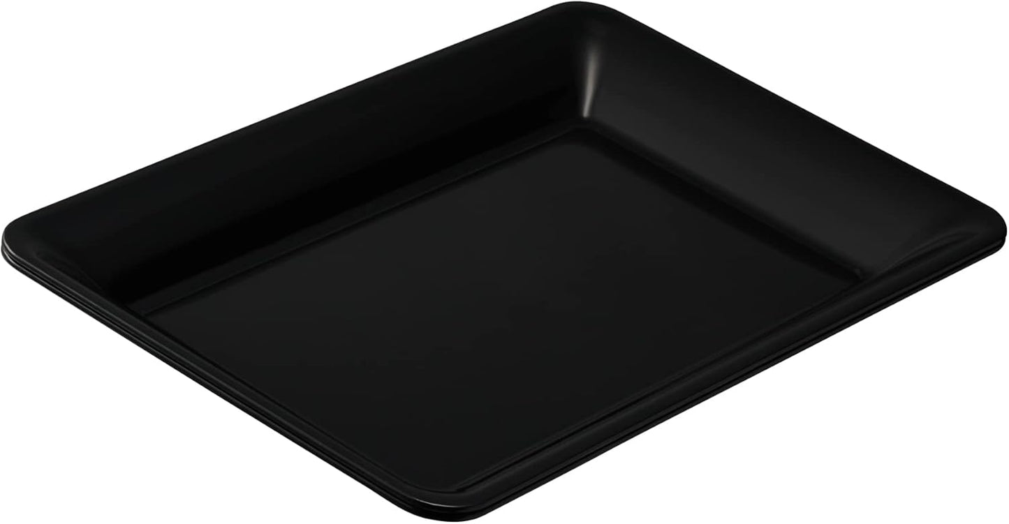 Plasticpro Plastic Serving Trays - Serving Platters Rectangle 10 X 14 Disposable Party Dish Crystal Clear Pack of 4