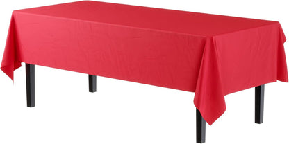 12-Pack Premium Plastic Tablecloth 54in. x 108in. Rectangle Table Cover - Dark Blue - Colors B