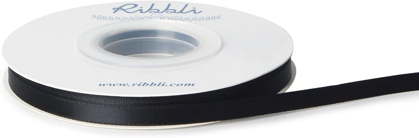 Ribbli Double Faced White Satin Ribbon,3/8” x Continuous 25 Yards,Fabric Ribbon use for Bows Bouquet,Gift Wrapping,Floral Arrangement
