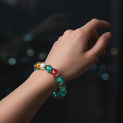 Handmade Glow-in-the-Dark Beaded Bracelet, Luminous Wrist Accessory, Fashion Bracelet for Women, Ideal Gift for Night Events, Parties & Birthdays