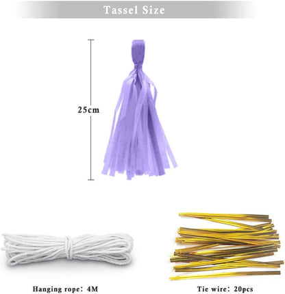 9.8in Blue Tissue Paper Tassel DIY Hanging paper decorations Party Garland Decor for Party Decorations Wedding,Festival,Baby Shower Decoration 20PCS25cm
