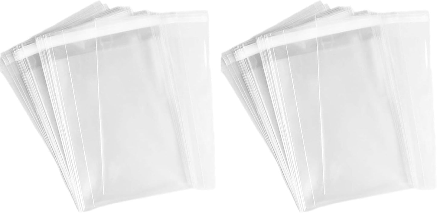 Delatanus 150 Pcs 5-1/2'' x 7-1/2'' Clear Cellophane Cello Bags,Thick Greeting Card Plastic Sleeves-Fit 5 X 7 Inch Cards Photos A6 A7 Envelopes Candy Treats 1.5-Mil