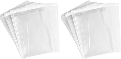 Delatanus 150 Pcs 5-1/2'' x 7-1/2'' Clear Cellophane Cello Bags,Thick Greeting Card Plastic Sleeves-Fit 5 X 7 Inch Cards Photos A6 A7 Envelopes Candy Treats 1.5-Mil