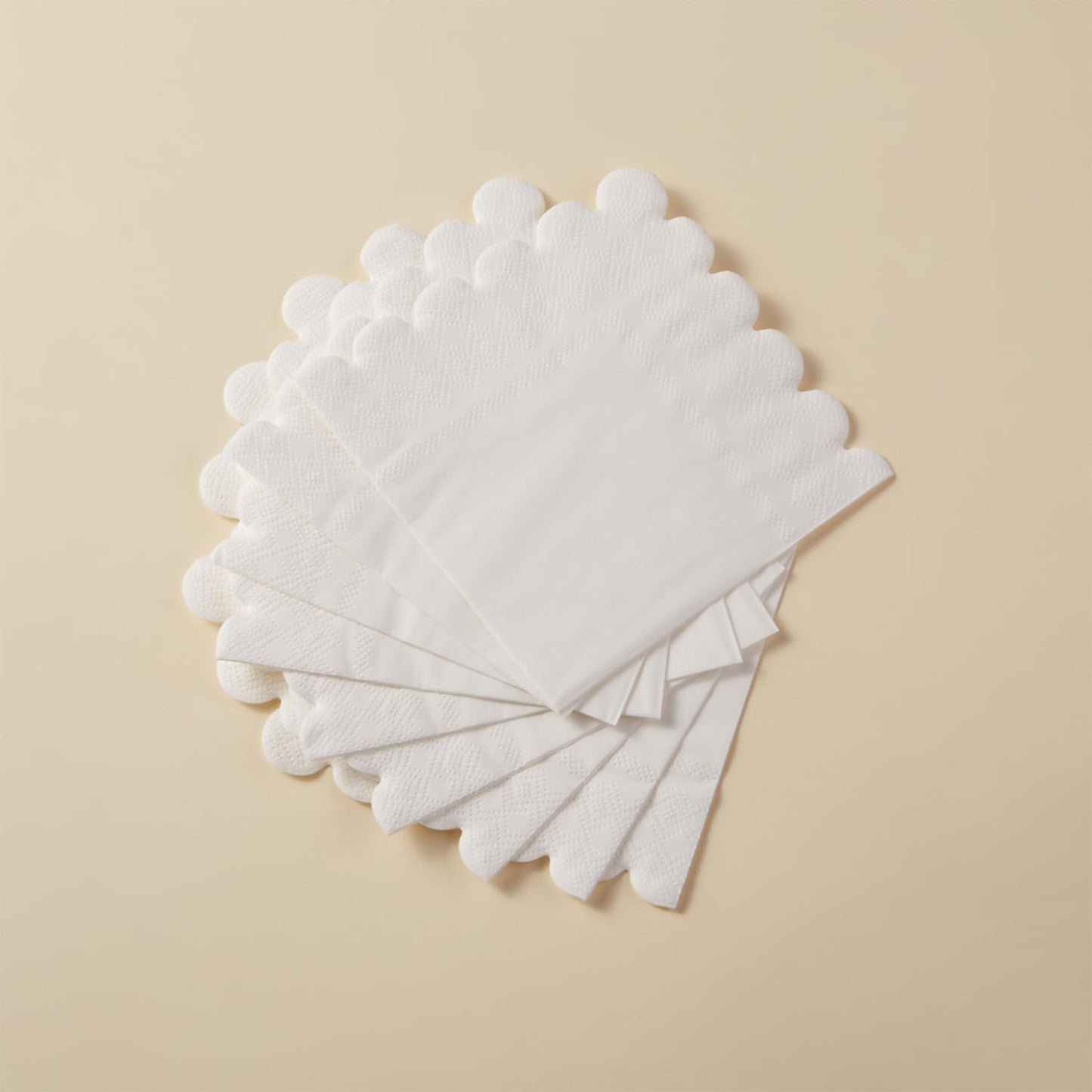 100 Pack Cocktail Napkin 2-Ply Scalloped Edged Dessert Napkins Folded 5 x 5 Inches Disposable Napkins for Dinner Wedding Birthday Party Bridal Anniversary Reception Event (Pink)
