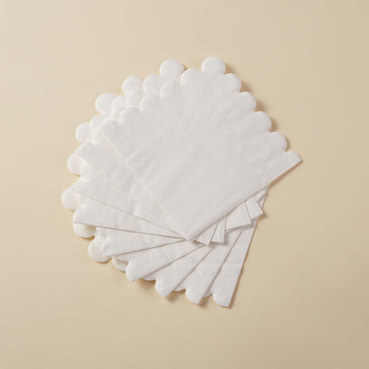 100 Pack Cocktail Napkin 2-Ply Scalloped Edged Dessert Napkins Folded 5 x 5 Inches Disposable Napkins for Dinner Wedding Birthday Party Bridal Anniversary Reception Event (Pink)