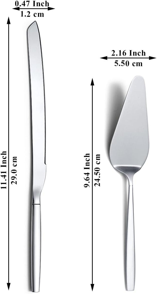 Evanda Wedding Cake Knife and Server Set, Cake Cutte Pie Server for Everyday, Wedding and Birthdays, Dishwasher Safe