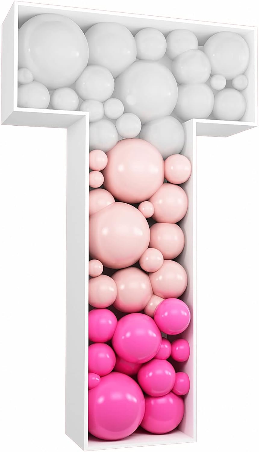JW Passion - Premium Quality Made 3FT Tall Mosaic Balloon Frame Big Marquee Light Up Letters DIY Kit for Birthday Party Wedding Backdrop Decor Letter A Pre-Cut Foam Board