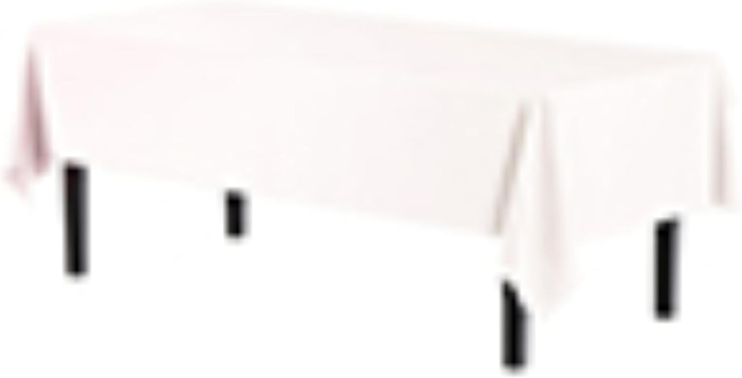 12-Pack Premium Plastic Tablecloth 54in. x 108in. Rectangle Table Cover - Dark Blue - Colors B