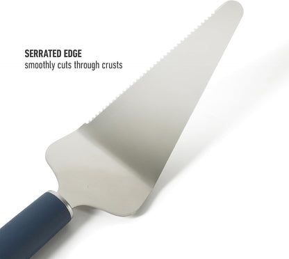 Calphalon Edge Stainless Steel Pie Server w/Thermoplastic Rubber Handle - Taupe