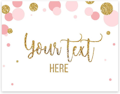 Andaz Press Blush Pink Gold Glitter Girl Baby Shower, Printable Table Tent Place Cards, 20-Pack, Seat Placement Cards Blank Place Cards For Table Settings Name Cards for Wedding, Graduation Food Cards - Colors A
