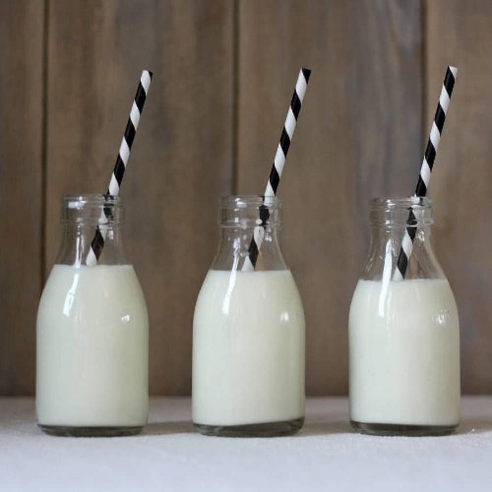Biodegradable Striped Paper Straws,Paper Drinking Straws for Party, Events and Crafts,Baby Shower Decorations 7.75 Inches, Black White Striped - 100 Packs