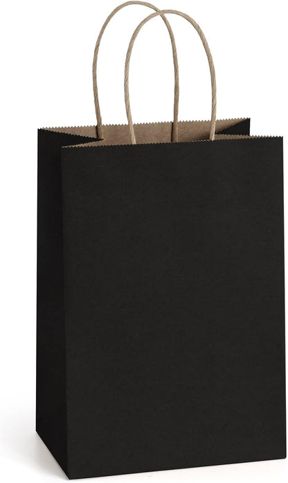 BagDream Gift Bags 100Pcs 5.25x3x8 Small Kraft Paper Gift Bags with Handles Bulk, Brown Paper Sacks for Small Business, Retail, Merchandise, Wedding Birthday Party Favor