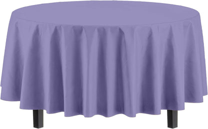 12-Pack Premium Plastic Tablecloth 54in. x 108in. Rectangle Table Cover - Dark Blue - Colors B