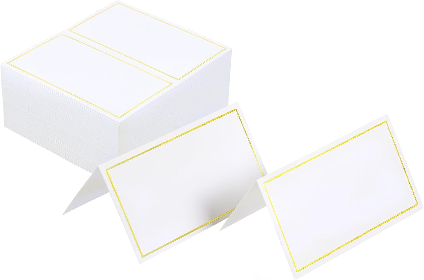 Place Cards Pack of 120 - Small Table Name Cards with Gold Foil Border Weddings, Banquets, Events, Not for Printers