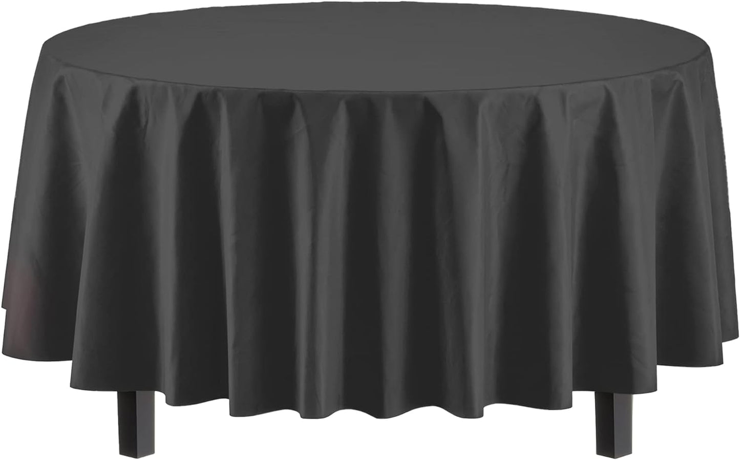 Exquisite Party Solids 6-Pack Premium Plastic Tablecloth 54in. x 108in. Rectangle Plastic Table Cover - Navy