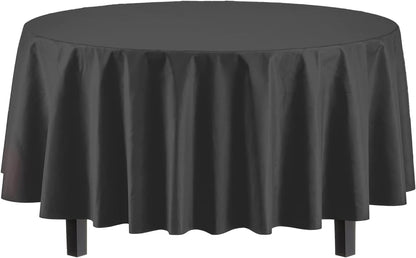Exquisite Party Solids 6-Pack Premium Plastic Tablecloth 54in. x 108in. Rectangle Plastic Table Cover - Navy
