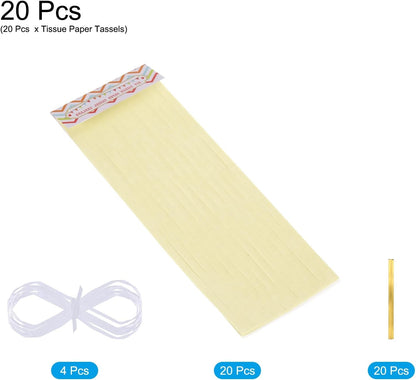 MECCANIXITY 20Pcs Light Blue Tassel Garland Banner with Rope Tissue Paper Tassels Party DIY Kits for Anniversary Wedding Birthday Party