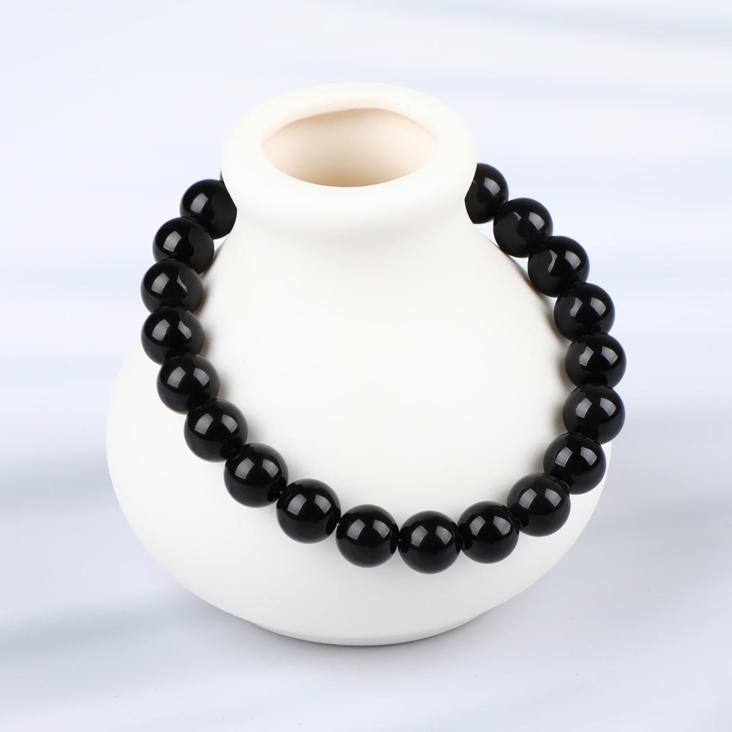 LPBeads Handmade Natural Gemstone Stretch Elastic Bracelet Healing Crystal Round Stone Beads Jewelry Gifts for Women Men