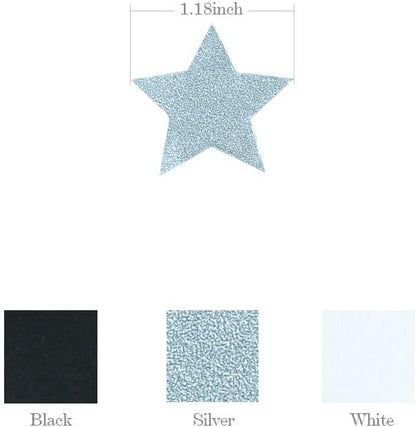 Black and White Glitter Silver Paper Twinkle Little Stars Confetti Wedding Birthday Theme Party Favors Table Scatter Decorations, 1.2 inch, 200pc