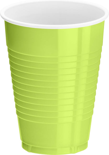 DecorRack 20 Party Cups 12 oz Disposable Plastic Cups for Birthday Party Bachelorette Camping Indoor Outdoor Events Beverage Drinking Cups (Black, 20)