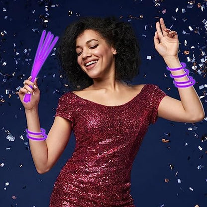 300 PCS Glow Sticks Bulk Glow Bracelet and Necklaces with 150PCS Connectors 8" Glowsticks Light Up Neon Party Favors for July 4th Halloween Wedding Birthday Hawii Carnival(RedBlueWhite)