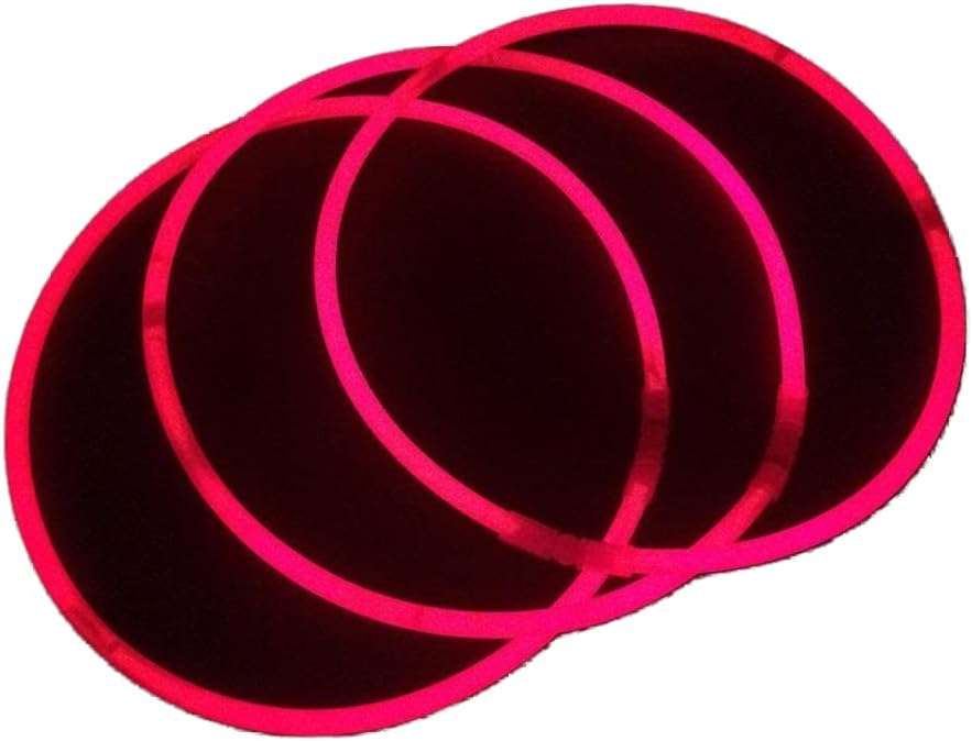 Glow Sticks Bulk Wholesale Necklaces, 100 22" Glow Necklaces, Glow 8-12 Hr, Connector Pre-attached (handy), Bright Colors, Glow-in-the-dark Party Supplies.