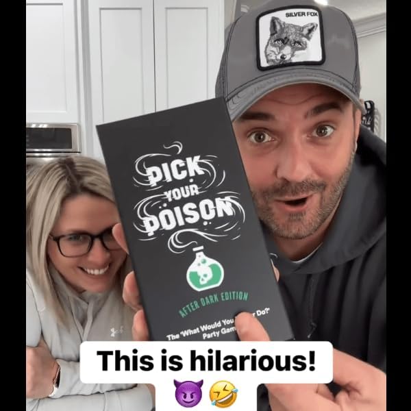 Pick Your Poison After Dark Party Game -The “What Would You Rather Do?” Family Card Game for White Elephant Parties, Stocking Stuffers + Board Games Night with Friends