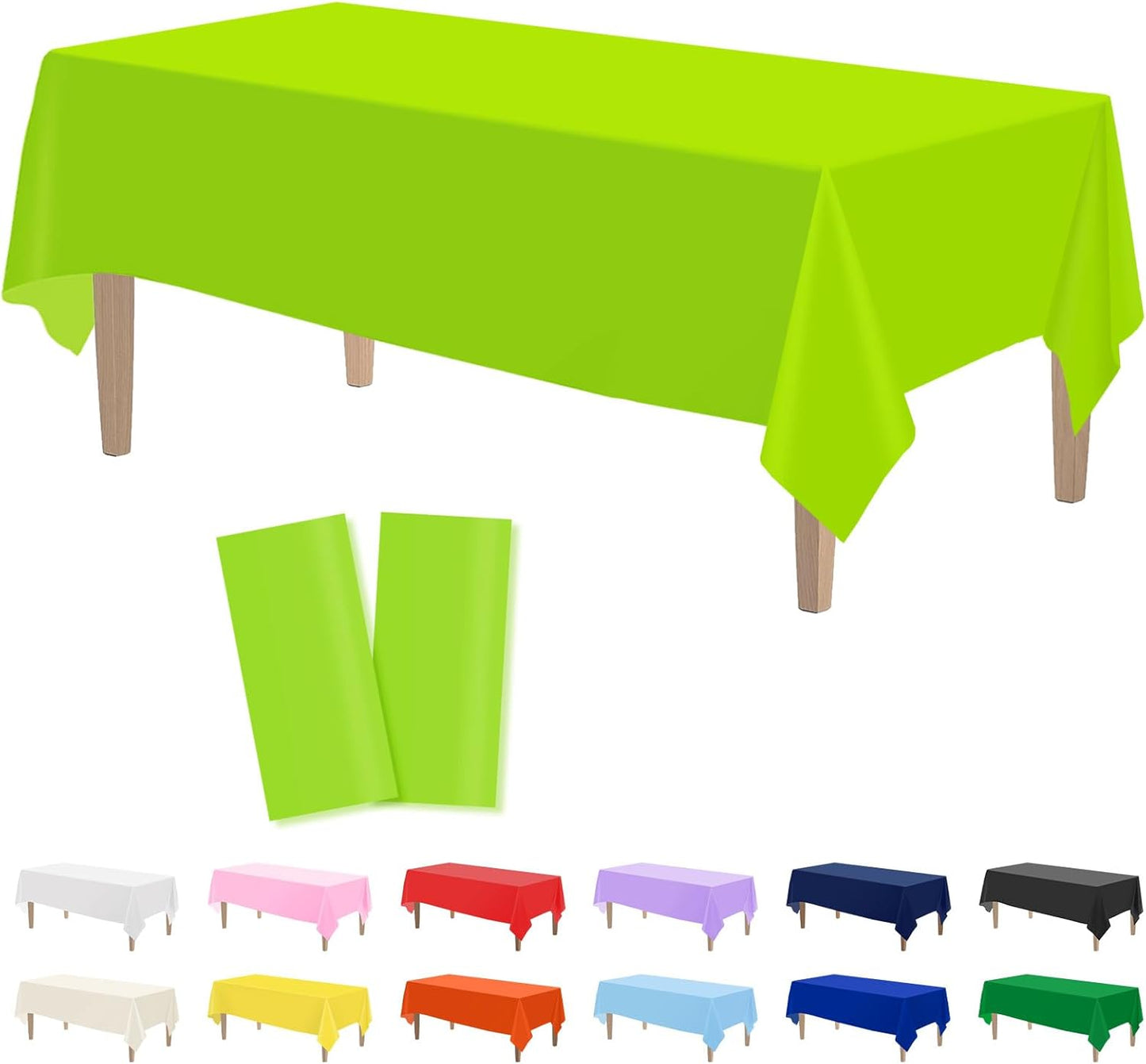 Kopokita 2PCS Black Plastic Tablecloths 54 x 108 Inch, Disposable Table Cloths Rectangle Party Table Covers