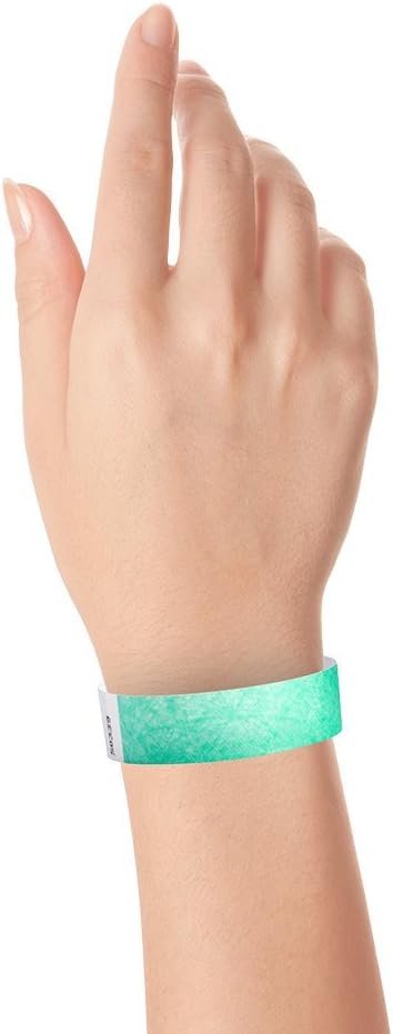 100 WristCo Metallic Gold Tyvek Wristbands for Events - ¾” x 10” - Waterproof Recyclable Comfortable Tear Resistant Paper Bracelets Wrist Bands for Concerts Festivals Admission Party